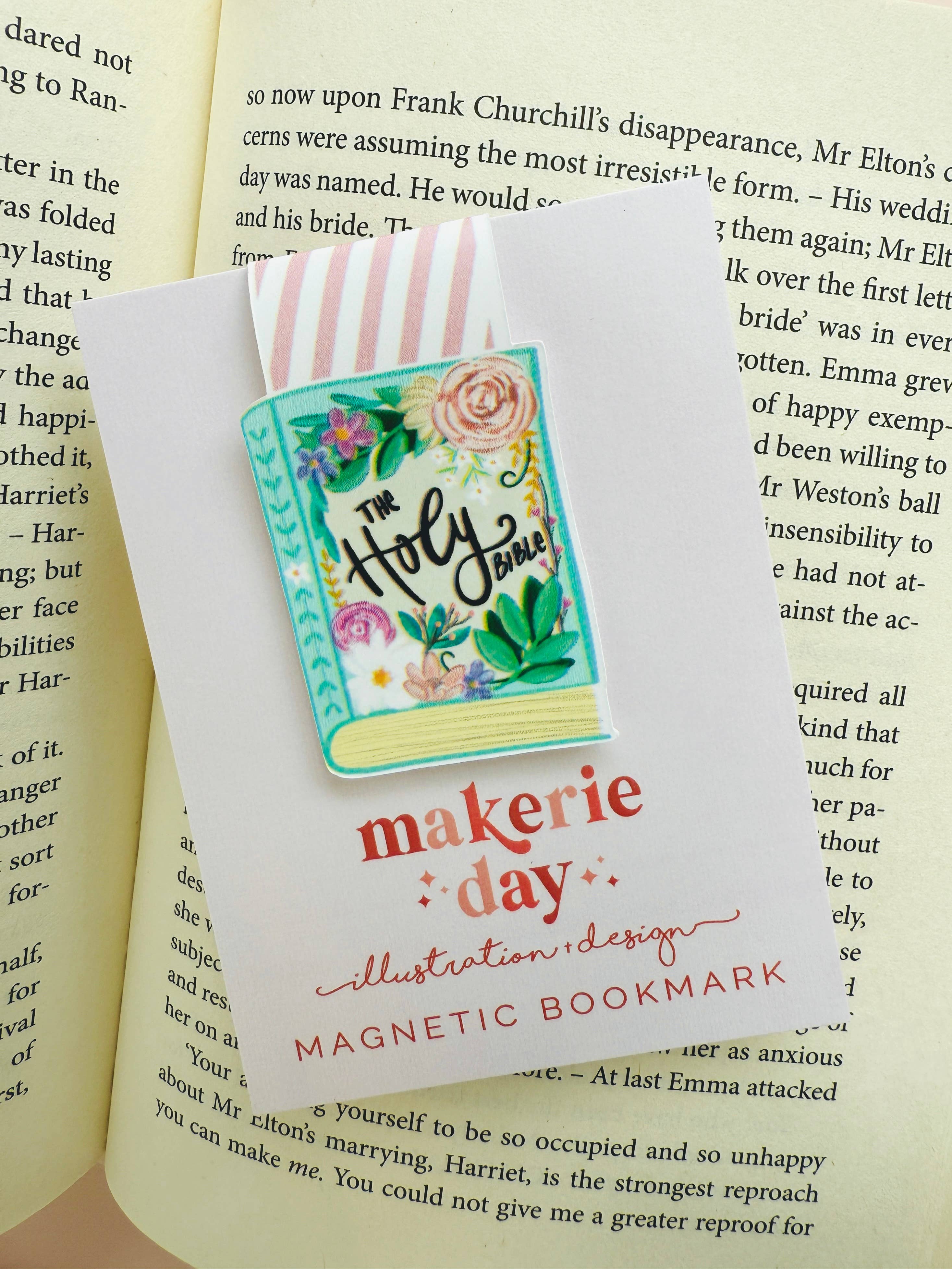 Makerie Day - Wholesale Bookmark - Holy Bible Floral Magnetic Bookmark1