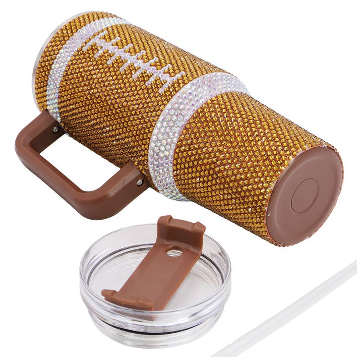 Cap Zone - Wholesale Insulated Mug/Tumbler - Football Gameday Bling Glam Insulated Tumbler6