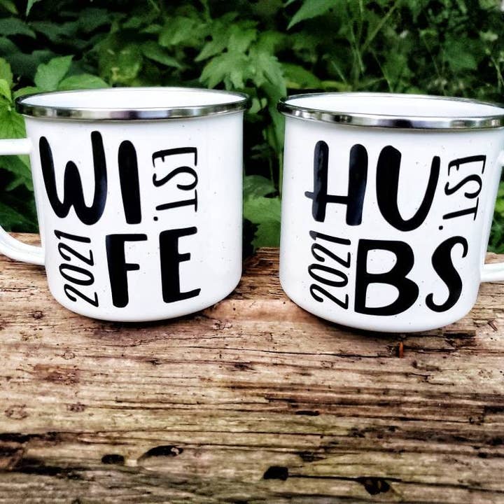 Superior Sweet Water - Vente Tasse à café - Mugs Wife and Hubs, ensemble de tasses M. et Mme, cadeau de jeune marié, cadeau de mariage, cadeau de fête prénuptiale, cadeau d'anniversaire, cadeau de couple,1