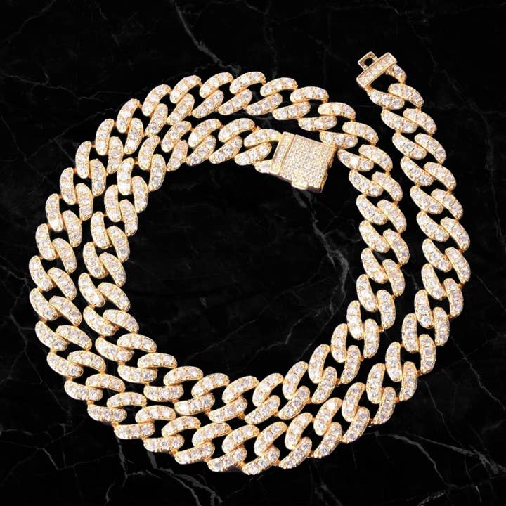 Drip Culture - Wholesale Link & Chain Necklace - 10mm 18k Gold Diamond Miami Cuban Link Chain