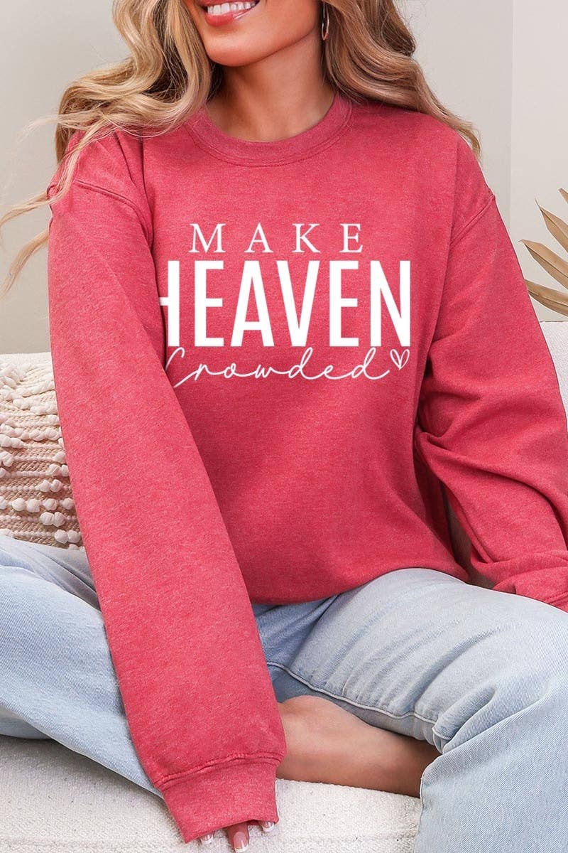 Pink Irene Wholesale - Wholesale Shirt - Women's - Make Heaven Crowded Graphic Sweatshirt3