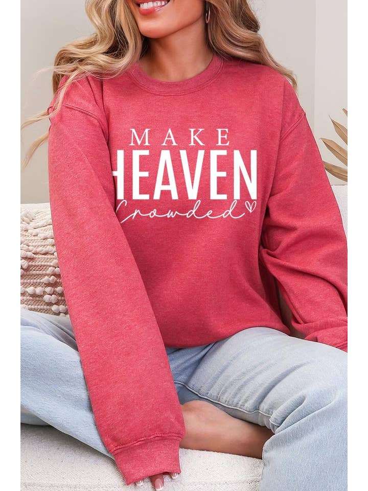 Pink Irene Wholesale - Wholesale Shirt - Women's - Make Heaven Crowded Graphic Sweatshirt3