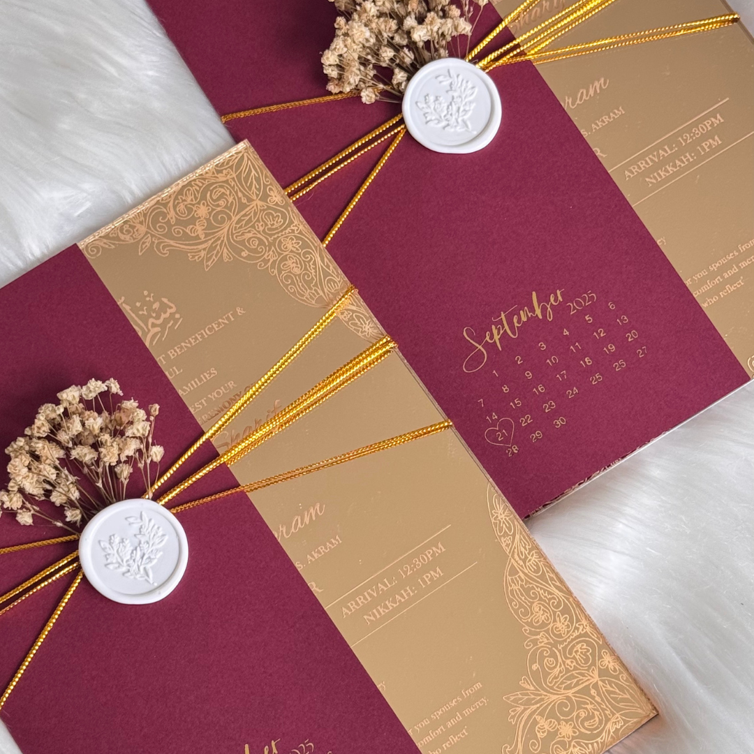 CraftsbyNahima – Engroshandel Invitationer – Specialfremstillet indgraveret akryl bryllupsinvitation – A55