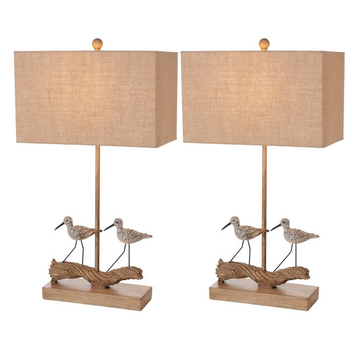 Beach Birds Coastal Table Lamps With 3-Way Switch (Set Of 2) for wholesale by Lux Lighting