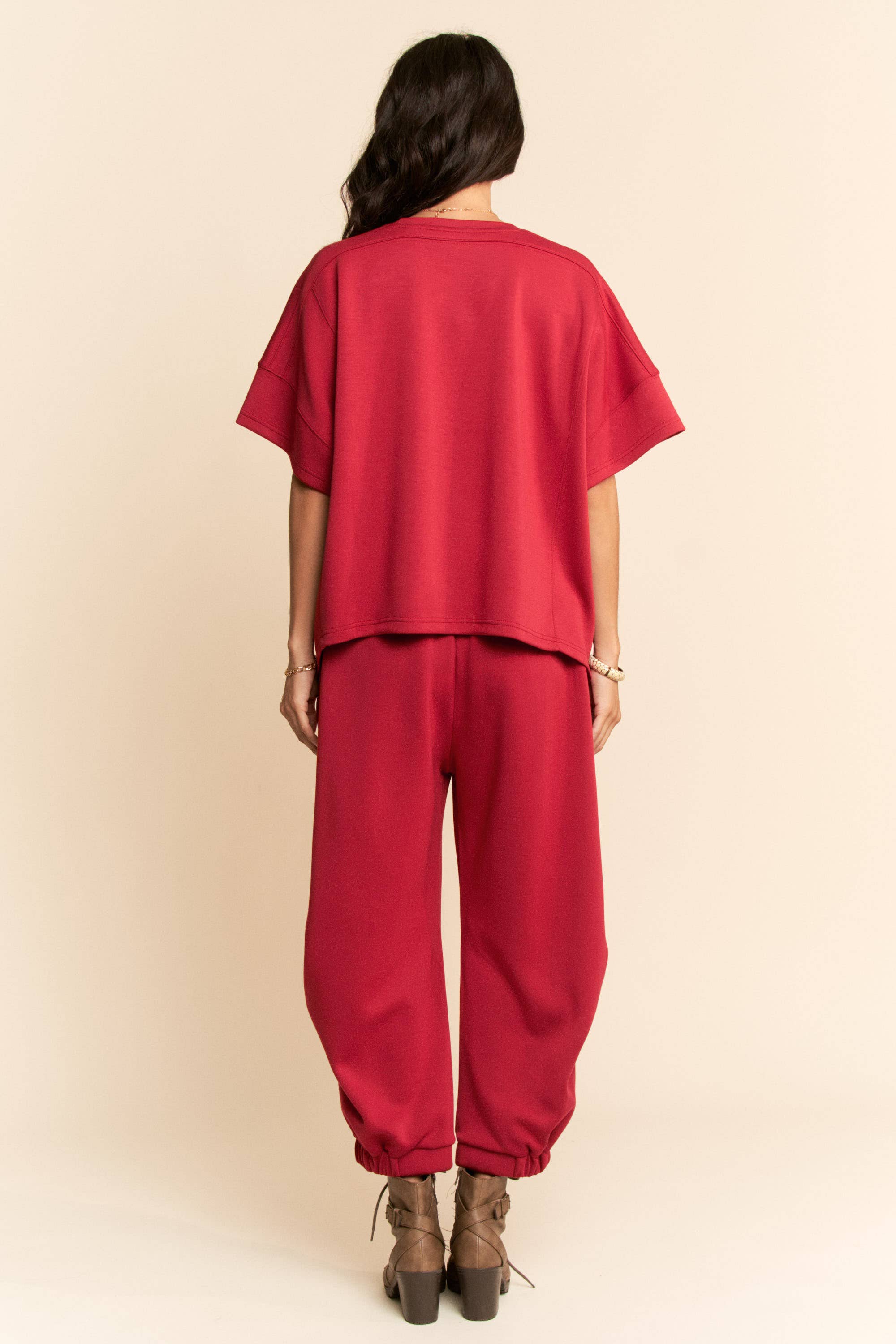 Davi & Dani - Wholesale Top & Pant Set (NOT Loungewear) - Women's - SOLID FLOWY TOP WITH ELASTIC WAIST BAND PANTS SET10