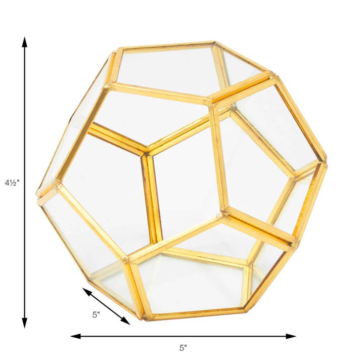 Portofino International Trading, USA - Wholesale Terrarium - Gold Hexagon Terrarium