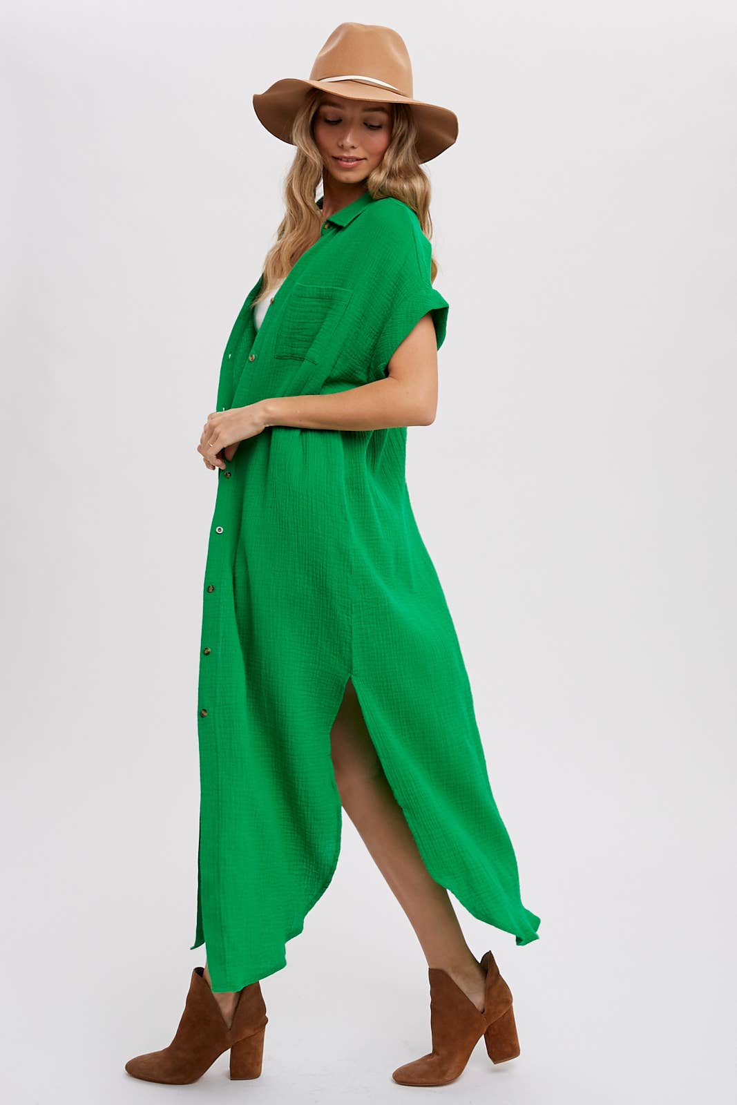 Bluivy - Wholesale Dress - Women's - BUTTON UP MAXI SHIRT DRESS WITH POCKET32