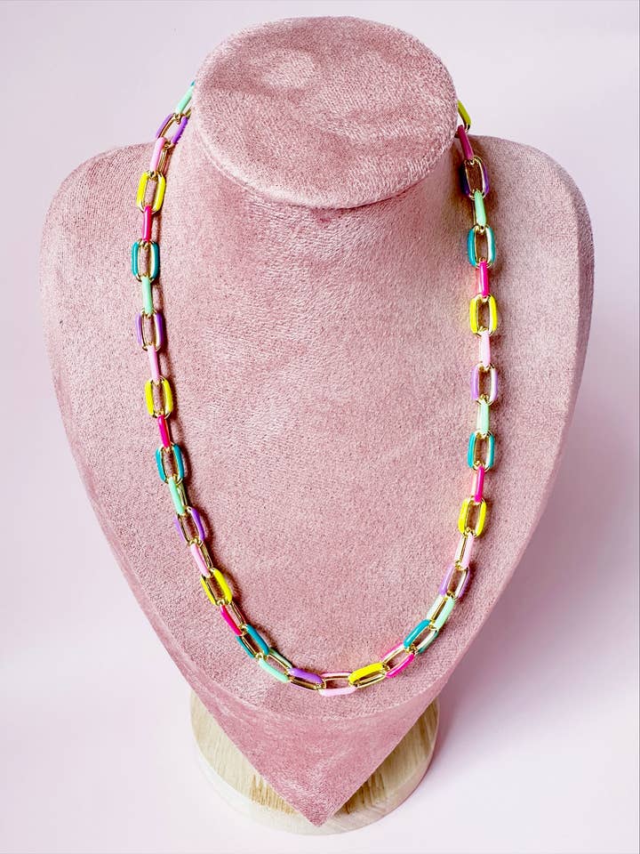 Candy 17" Enamel Chain Necklace for wholesale by Sandy + Rizzo