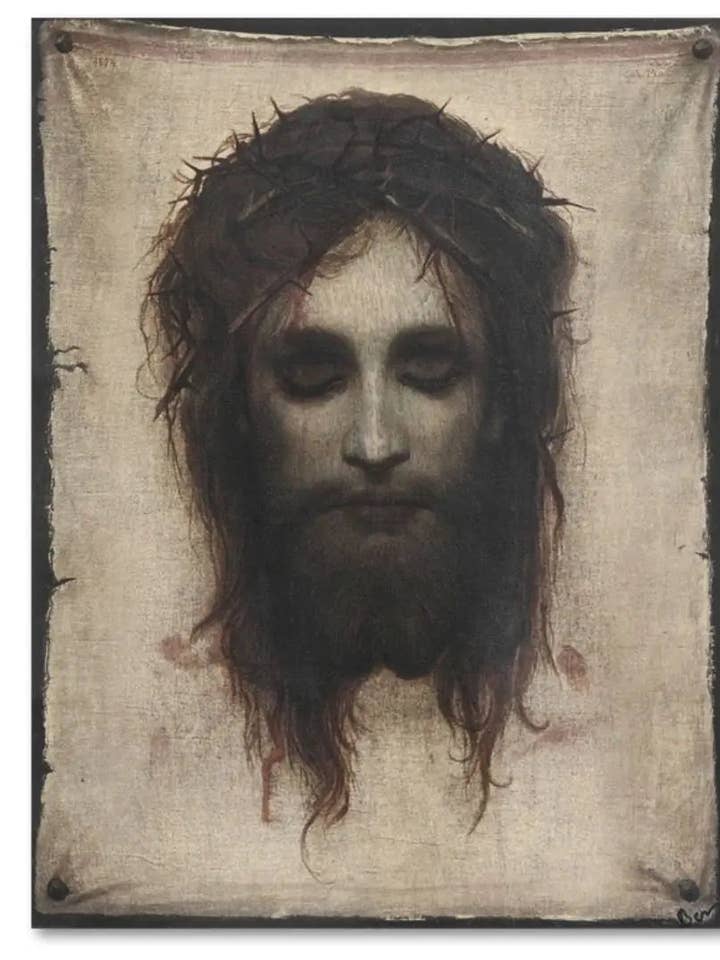 The Icon of Jesus Christ "Not Made by Hands" The Veil of Veronica Gabriel von Max. Wooden orthodox icon for wholesale by Iconsofsaints