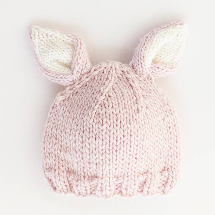 Bunny Ears Blush Beanie Hat Baby & Kids SALE for wholesale by Huggalugs