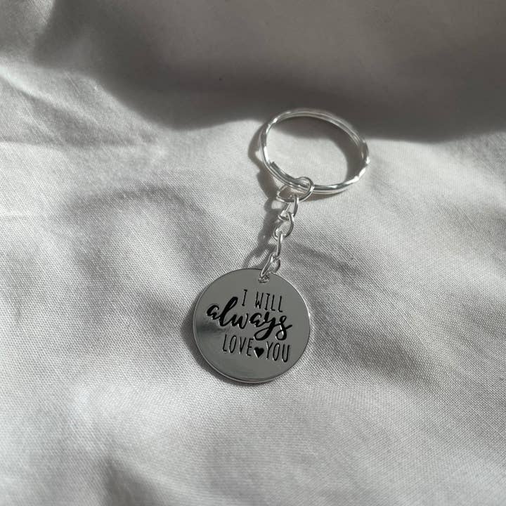 Roshni Desai & Things – wholesale Nyckelring - Unisex – Jag kommer alltid att älska dig rostfritt stål nyckelring Unisex gåva F3