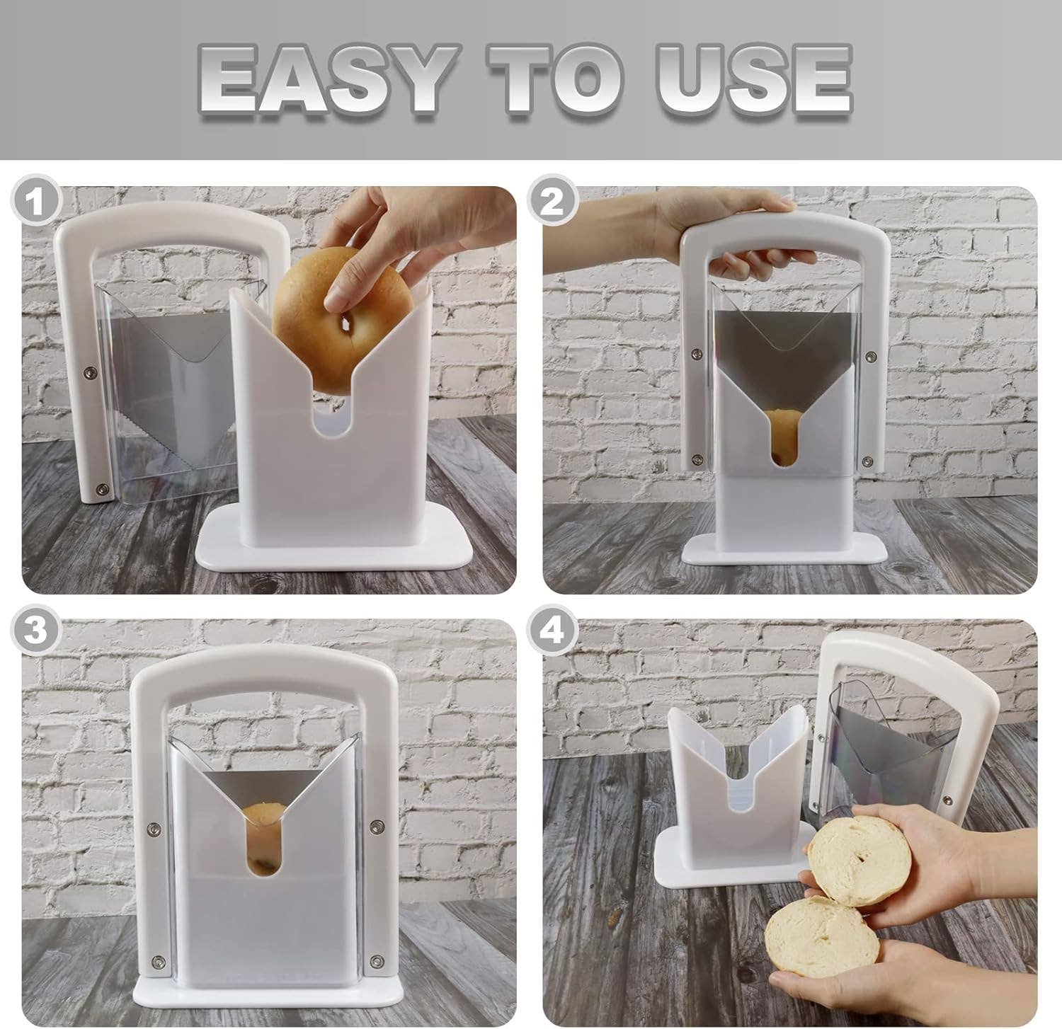 VIGOR - Wholesale Kitchen Tool/Gadget - Bagel Cutter Bread Slicer Toaster Guillotine Universal Slice5