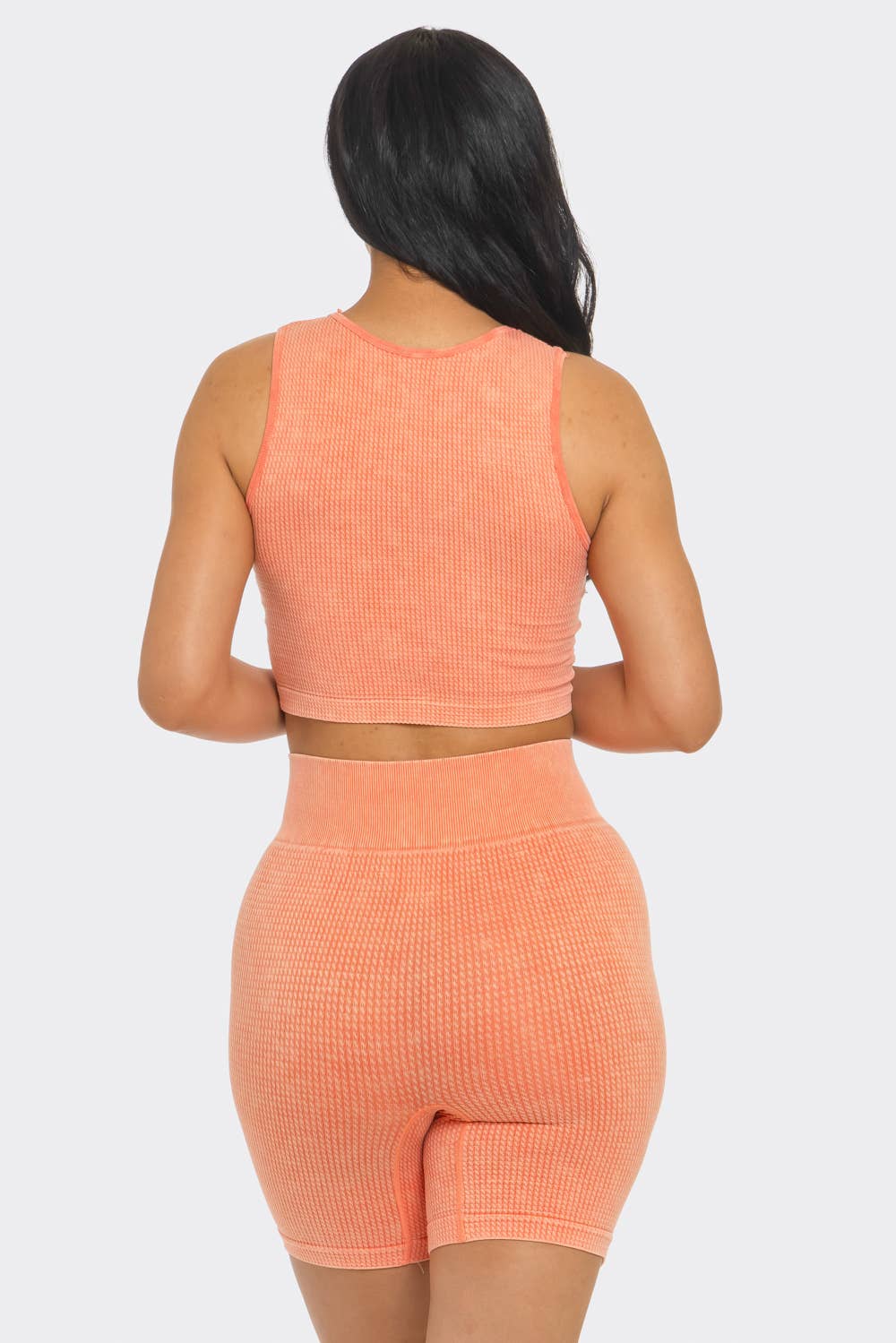 Lime All the Time – wholesale Mjukisset – Dam – Set med 2 delar: kort croptopp och cykelshorts i mineralwash13