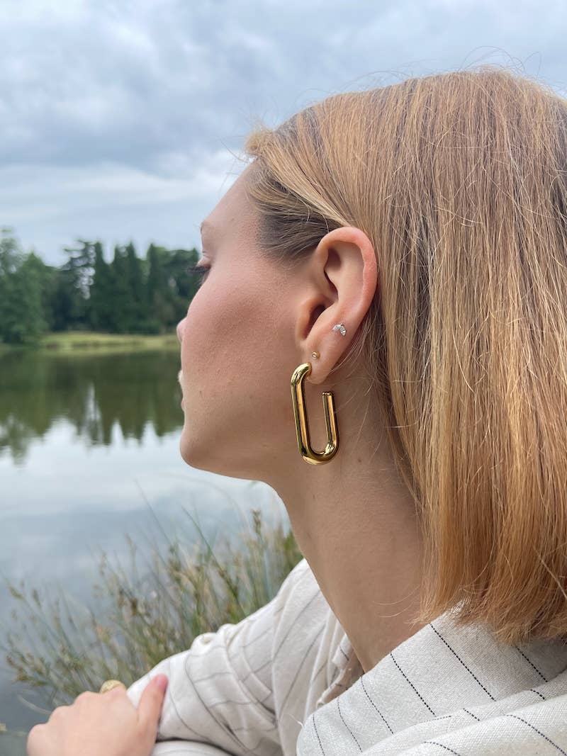 Gold Stainless steel earrings 124RX117 for wholesale on Faire1