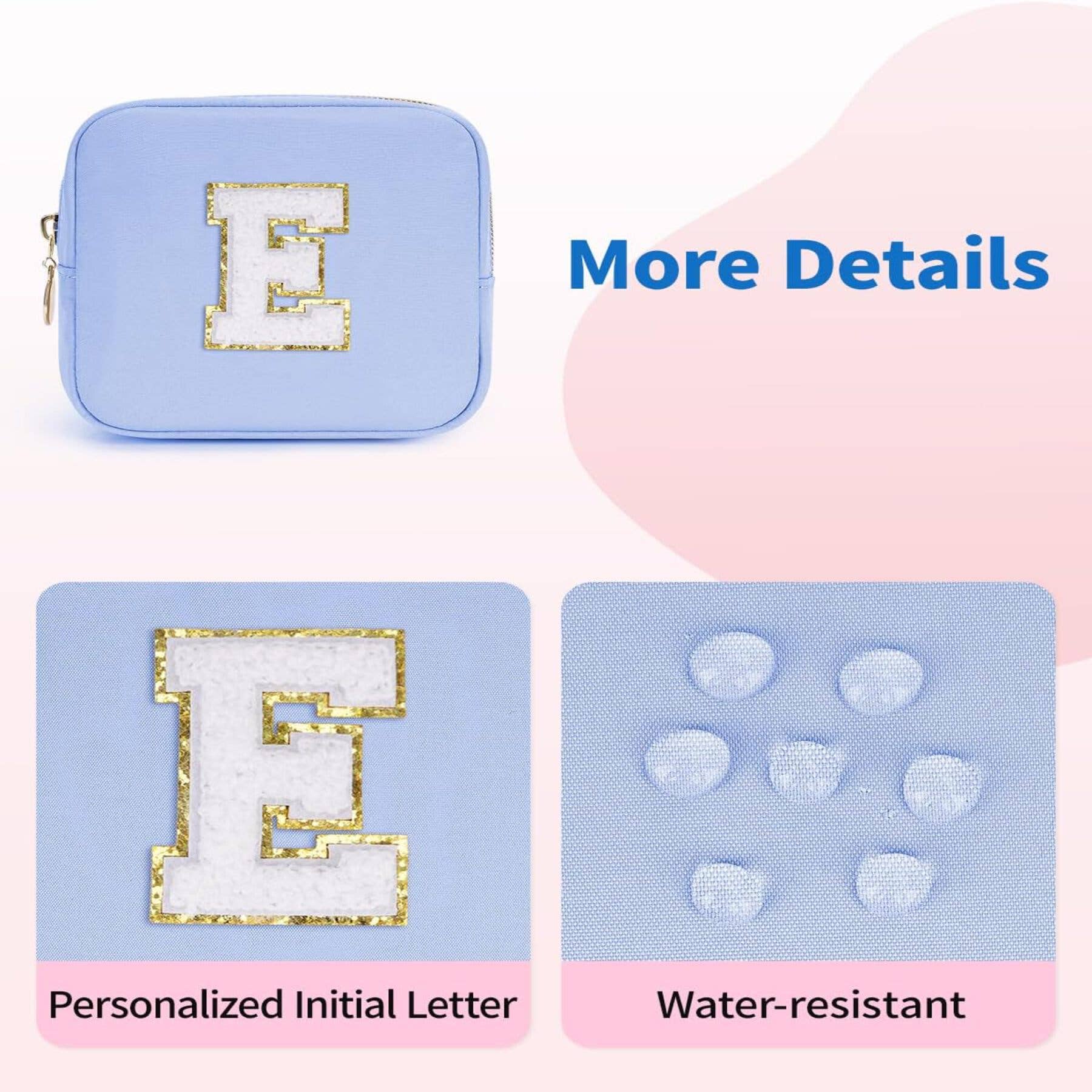 wandf – Großhandel Schmink-/Kosmetiktasche – Personalisierte Monogramm-Tasche Mini Initialen Schminktasche64