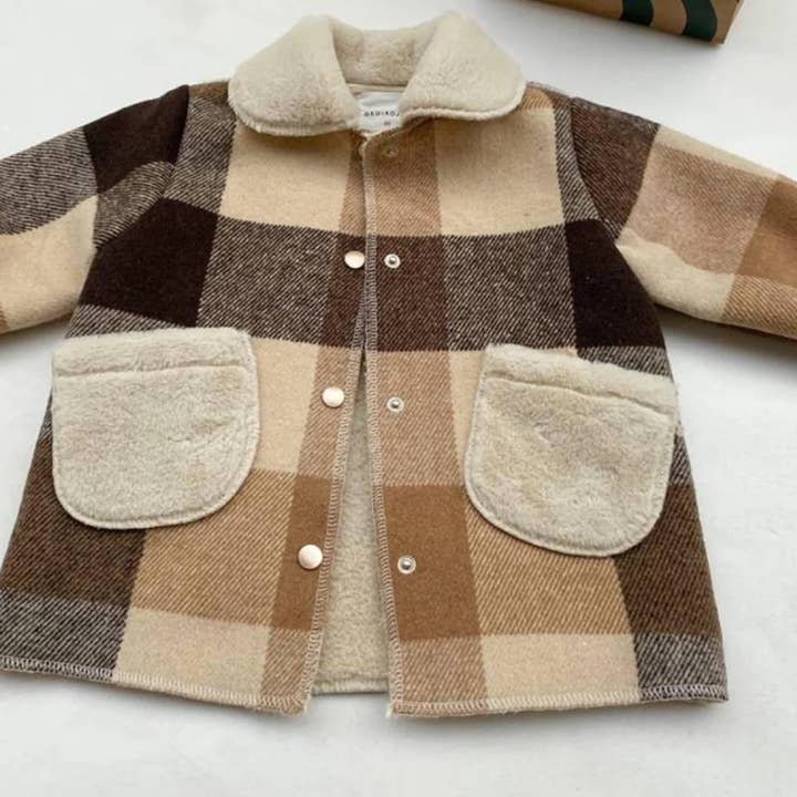 Casaco xadrez com forro de pele sintética Carters por atacado de oh bebe