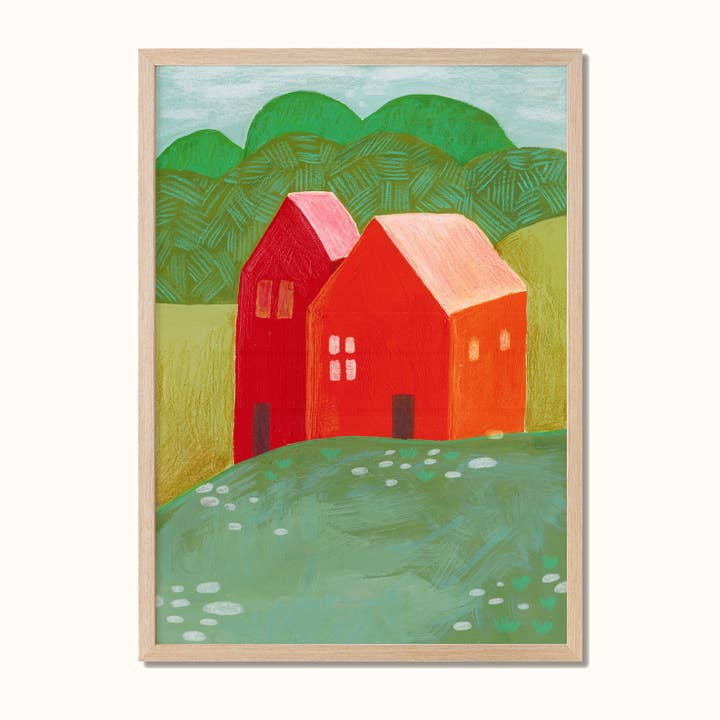 Poster d'arte - Casa Rossa per la vendita all'ingrosso da parte di Poppydesign