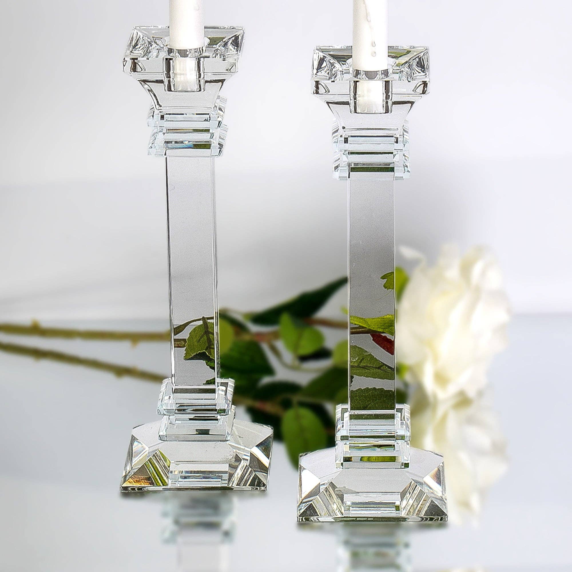 Boker-Tov Shalom - Wholesale Candle Holder - Set of 2 Crystal Taper Candleholder6