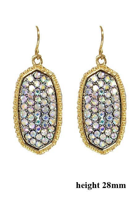 MiMi Wholesale - Wholesale Dangle Earrings - VE1550 Pave Rhinestone Oval Hexagon Drop Earrings2