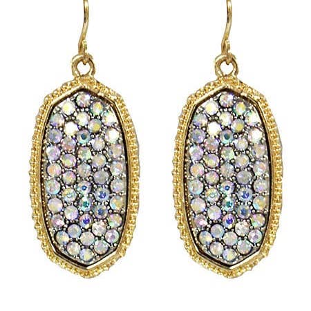 MiMi Wholesale - Wholesale Dangle Earrings - VE1550 Pave Rhinestone Oval Hexagon Drop Earrings2