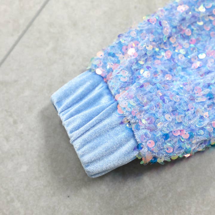 Ellie and Mila - Vente Ensemble haut et jupe – enfant - Ensemble deux pièces bleu avec sequins11