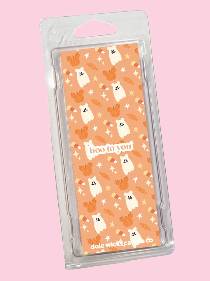 Boo To You Wax Melt Bar Halloween for wholesale by Dole Wicks Candle Company