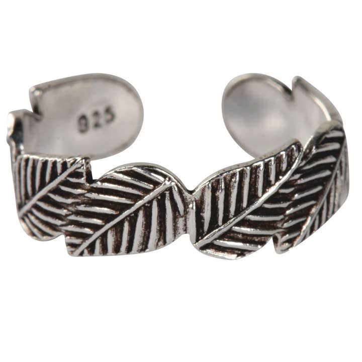 Anello da piede con foglie argento per la vendita all'ingrosso da parte di Benjamin International