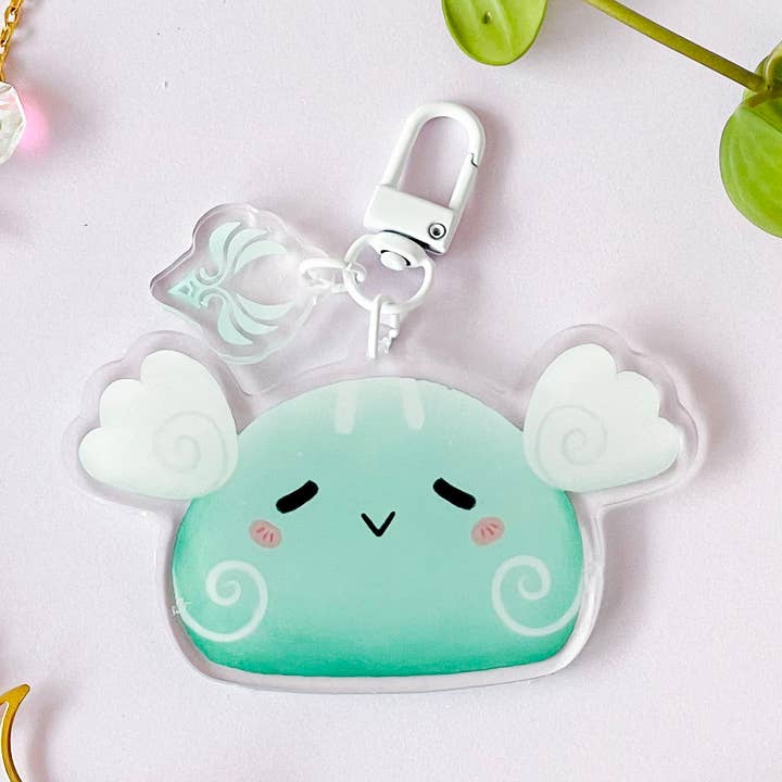 Genshin Impact Element Slime Keychain - Anemo acrylic charm for wholesale by Jino's Art
