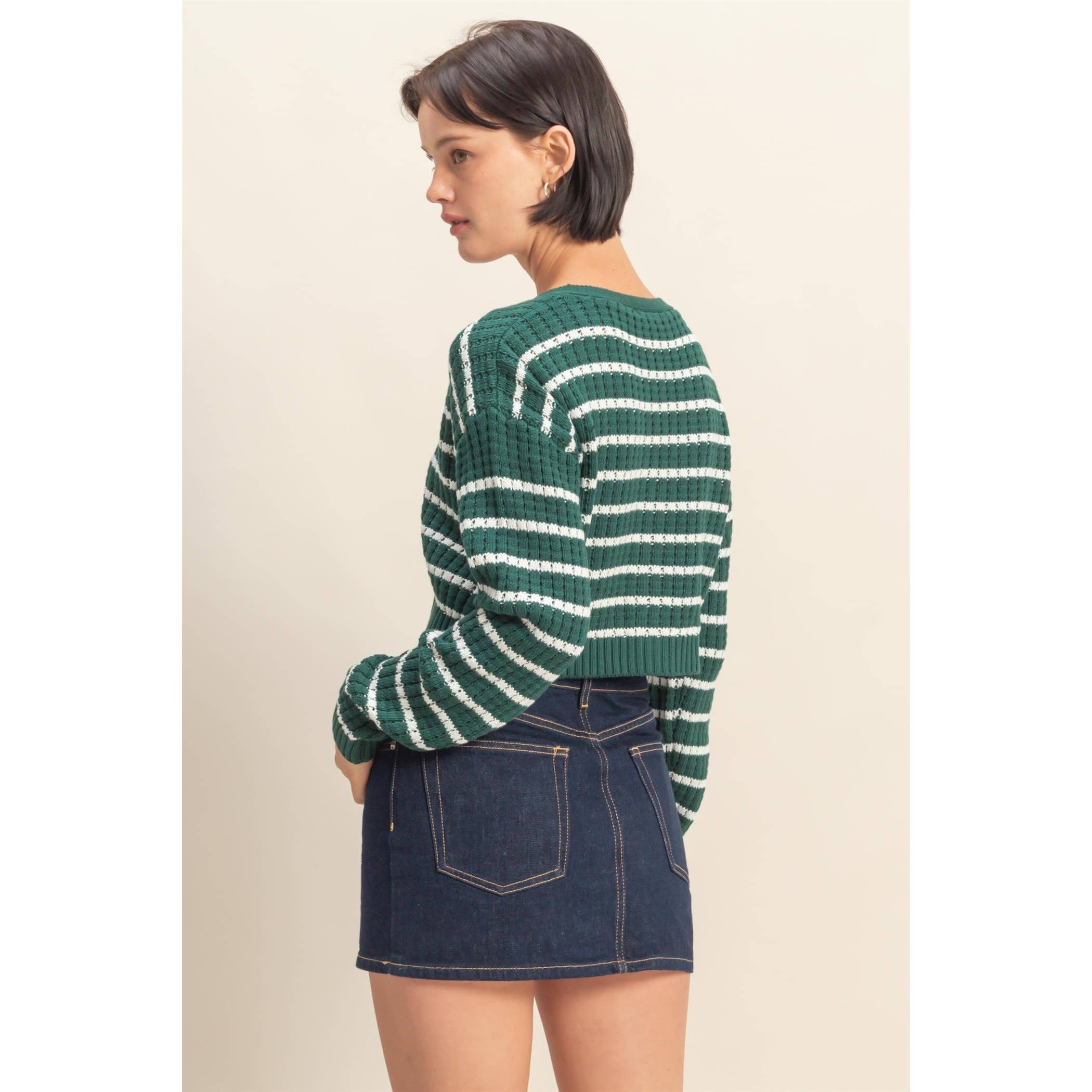 HYFVE - Vendita all'ingrosso Cardigan - Donna - Cardigan a righe con maniche lunghe e bottoni17