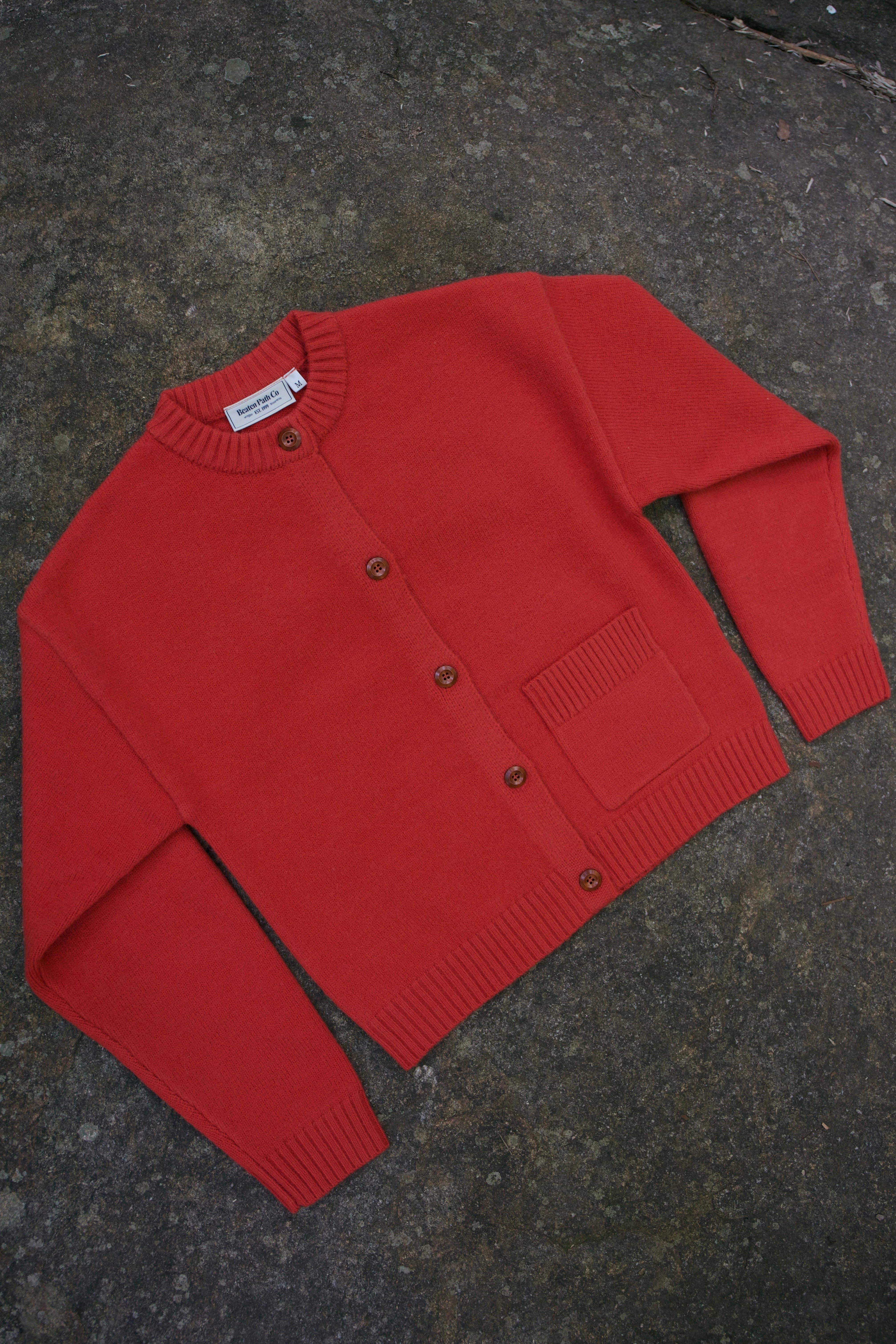 Beaten Path Co - Wholesale Cardigan - Women's - RED WOOL CARDIGAN24