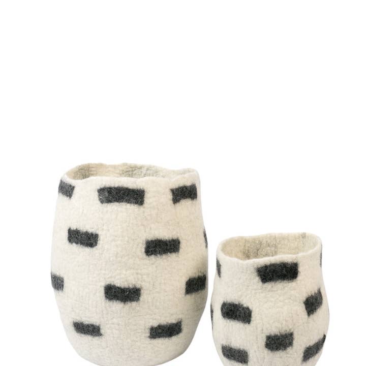 The African Home Goods - Venta al por mayor Floreros - Jarrones de suelo Eclipse de lana fieltrados a mano, jarrón de suelo tribal