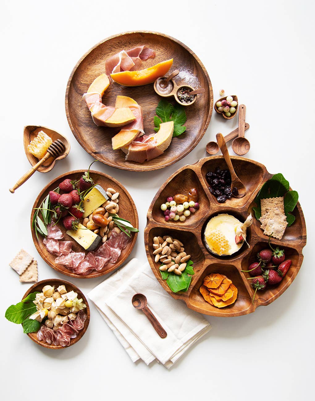 The Little Market - Vente Bol de service - Plat à légumes en bois d'acacia