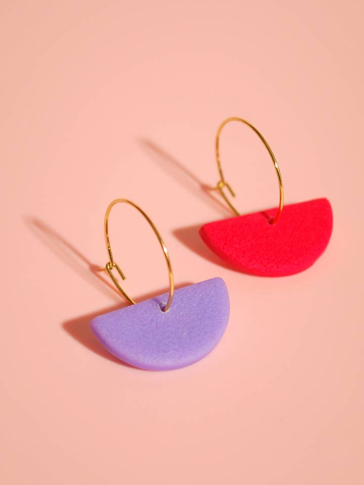 Creolen coloridos | Feitos à mão e banhados a ouro 24K por atacado de Santøclay Handmade