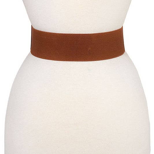 Andrea Bijoux - Wholesale Belt - Women's - Solid Fashion Buckle Stretch Belt1