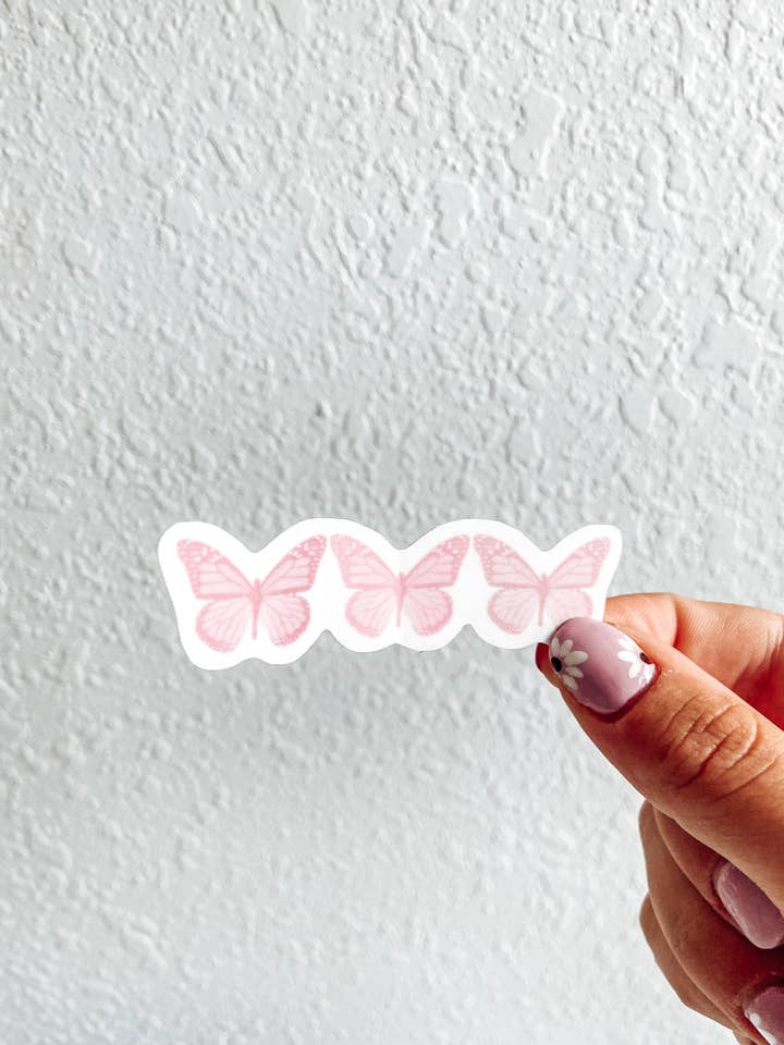Butterfly Trio Klistermärke - Rosa för wholesale av Mel's Crafty Corner