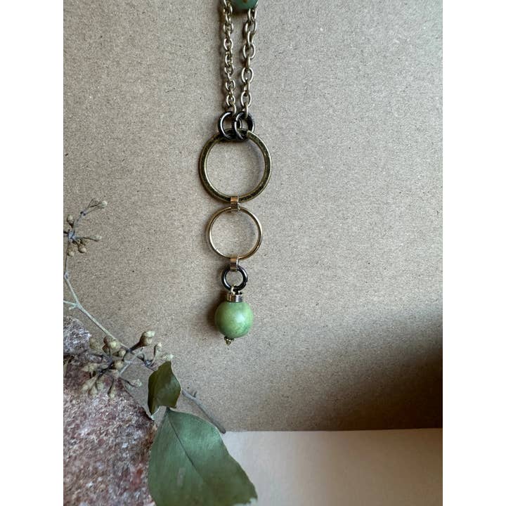 Minerva Chalcedony and Jade Necklace for wholesale by Reclaimed & Co. Jewelry