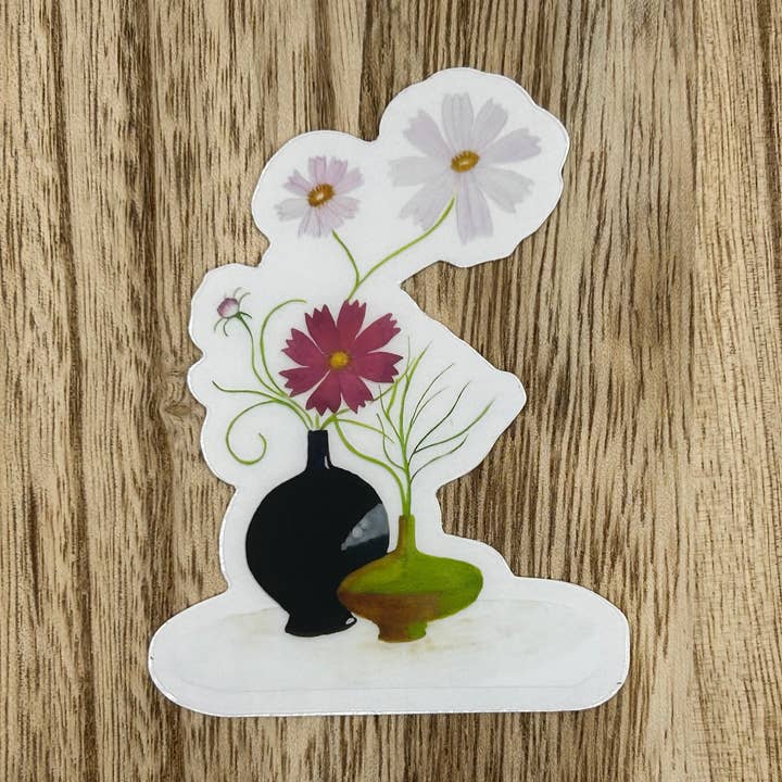 Flower White Sticker for wholesale by Earthly Matters