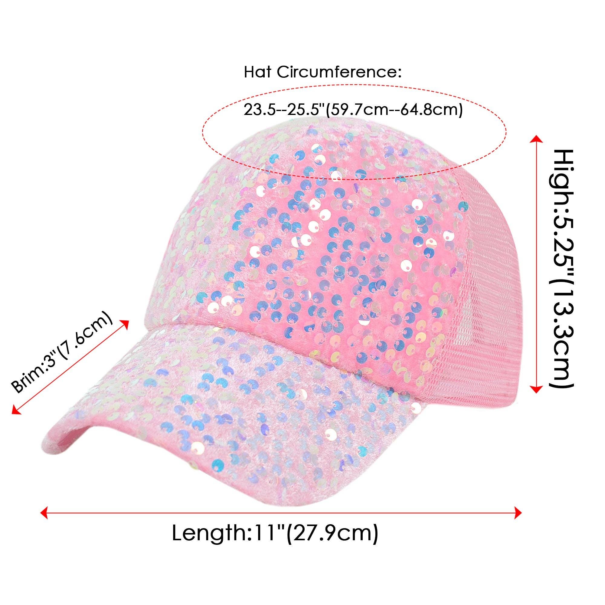 AK Brand - Wholesale Ponytail Cap - Women's - Women's Sparkly Sequin Baseball Cap Messy Low Bun Ponycap23