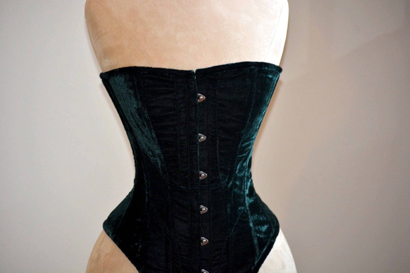 corsettery - Wholesale Corset - Women's - Historical velvet corset: Edwardian overbust corset. Steelbone custom made corset, renaissance, gothic, steampunk, bespoke, victorian3