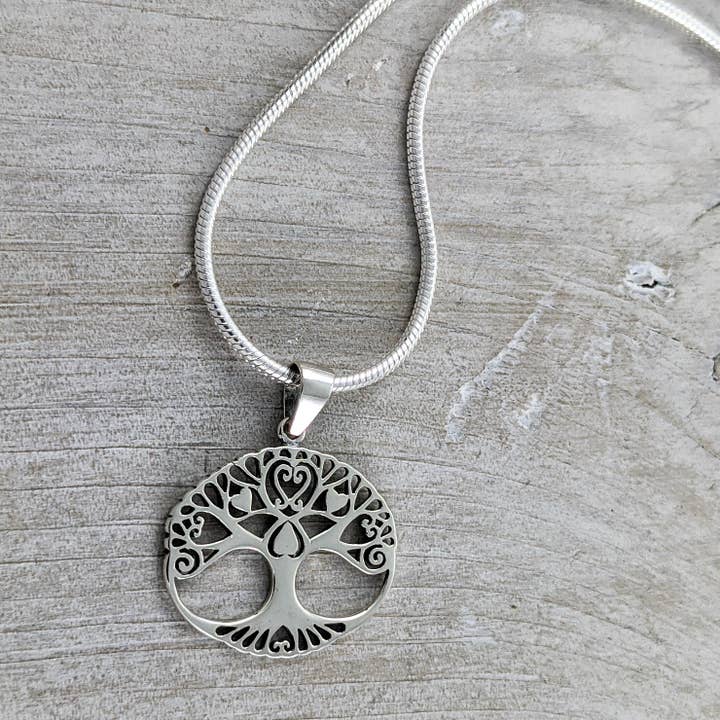 Collier Arbre de Vie en Argent Sterling pour la vente par The Green Gecko
