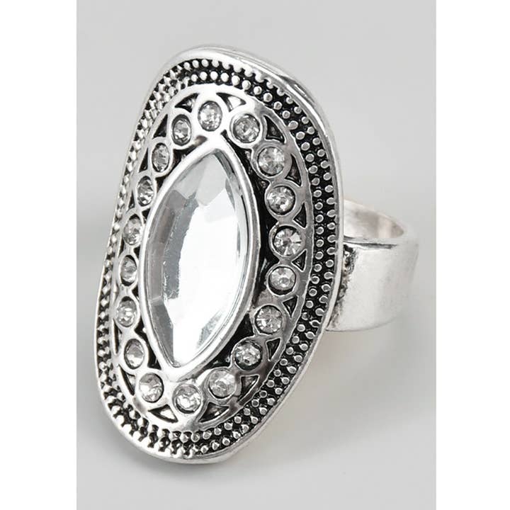 ANELLO SCUDO LUSSUOSO CON PIETRE per la vendita all'ingrosso da parte di Girly