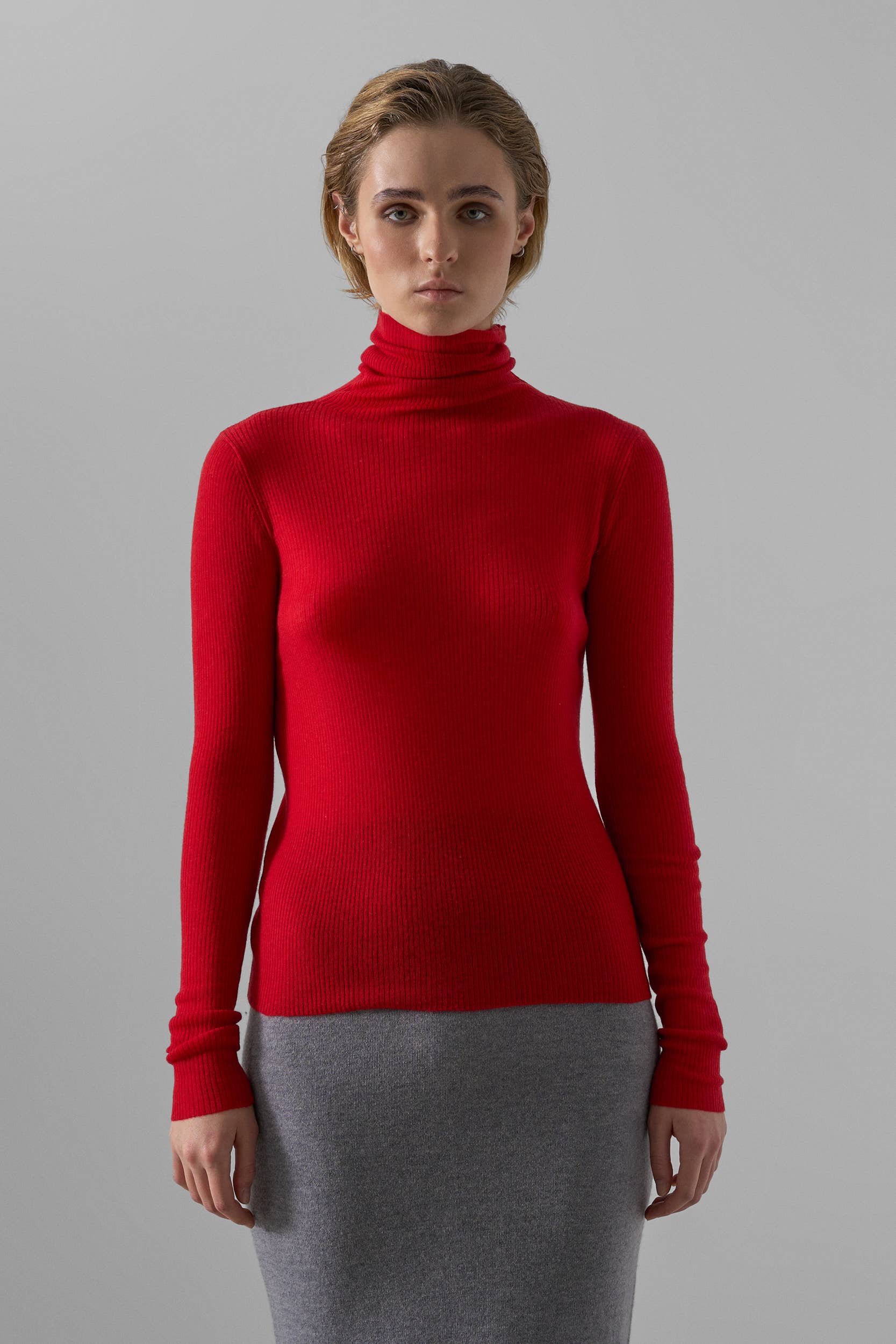Leap Concept - Wholesale Knit Sweater - Women's - ROSIE fine-knit rib turtle neck sweater2