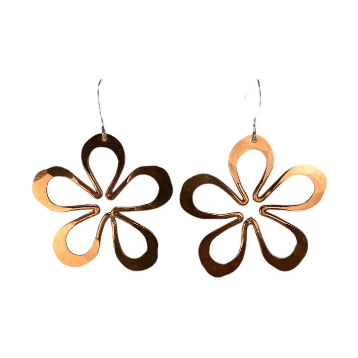 Ohrring Medium Copper Flower für den Großhandel von David Stepan