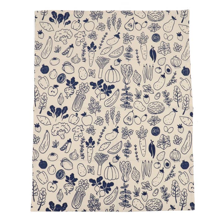 Hollandsche Waaren - Wholesale Tea Towel - Tea Towel Veggie Blue