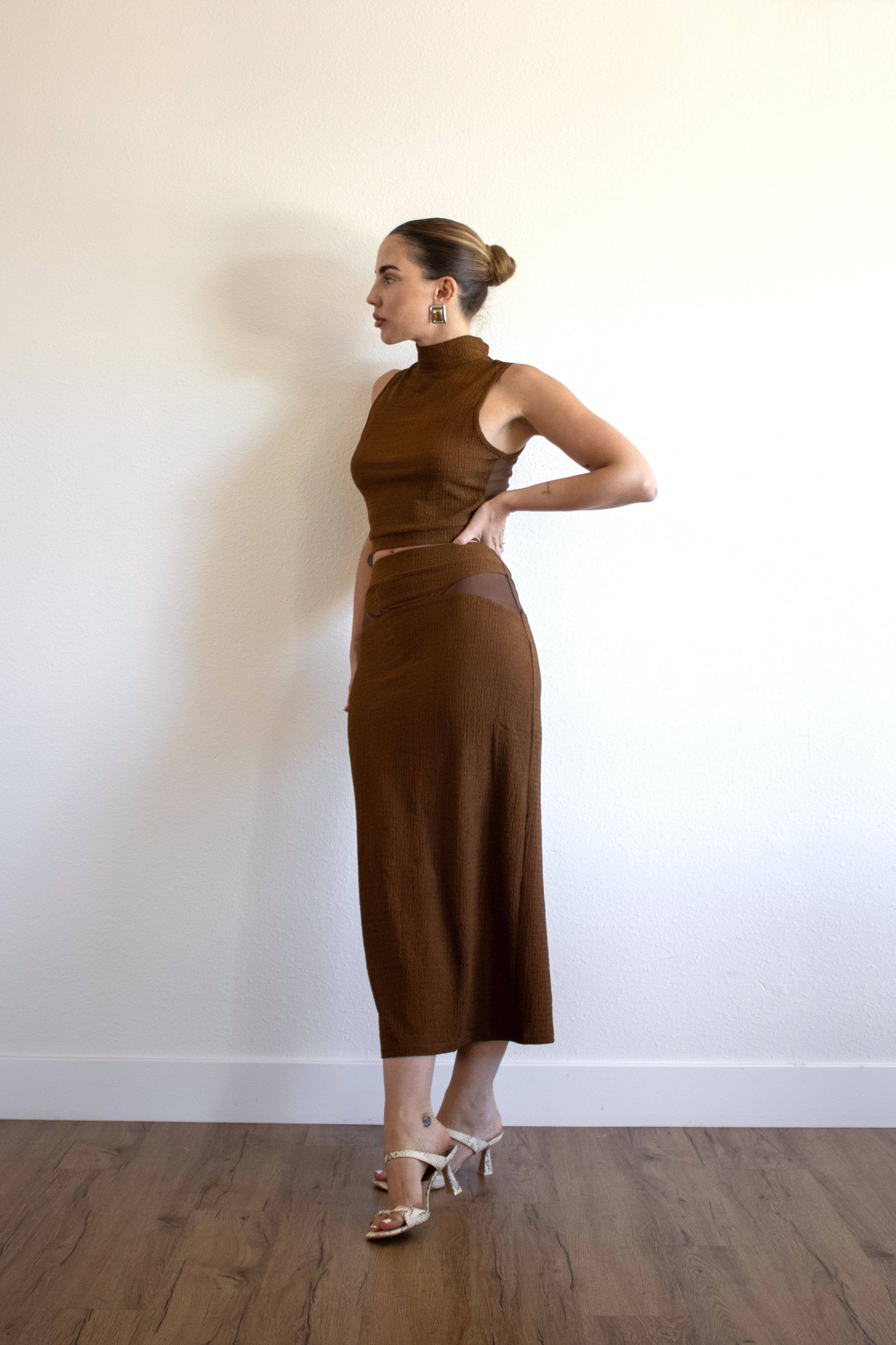 ACOA COLLECTION - Wholesale Top & Skirt Set - Women's - TANK TOP AND MIDI SKIRT SET3