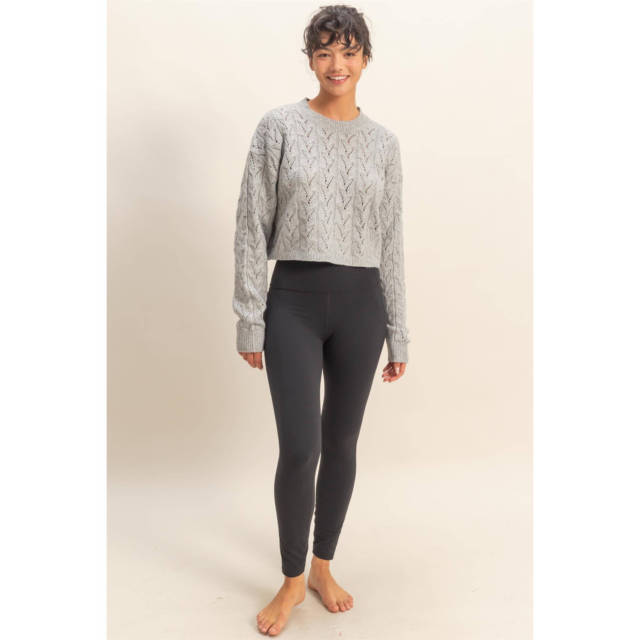 HYFVE - Wholesale Knit Sweater - Women's - Cropped Cable Knit Sweater6