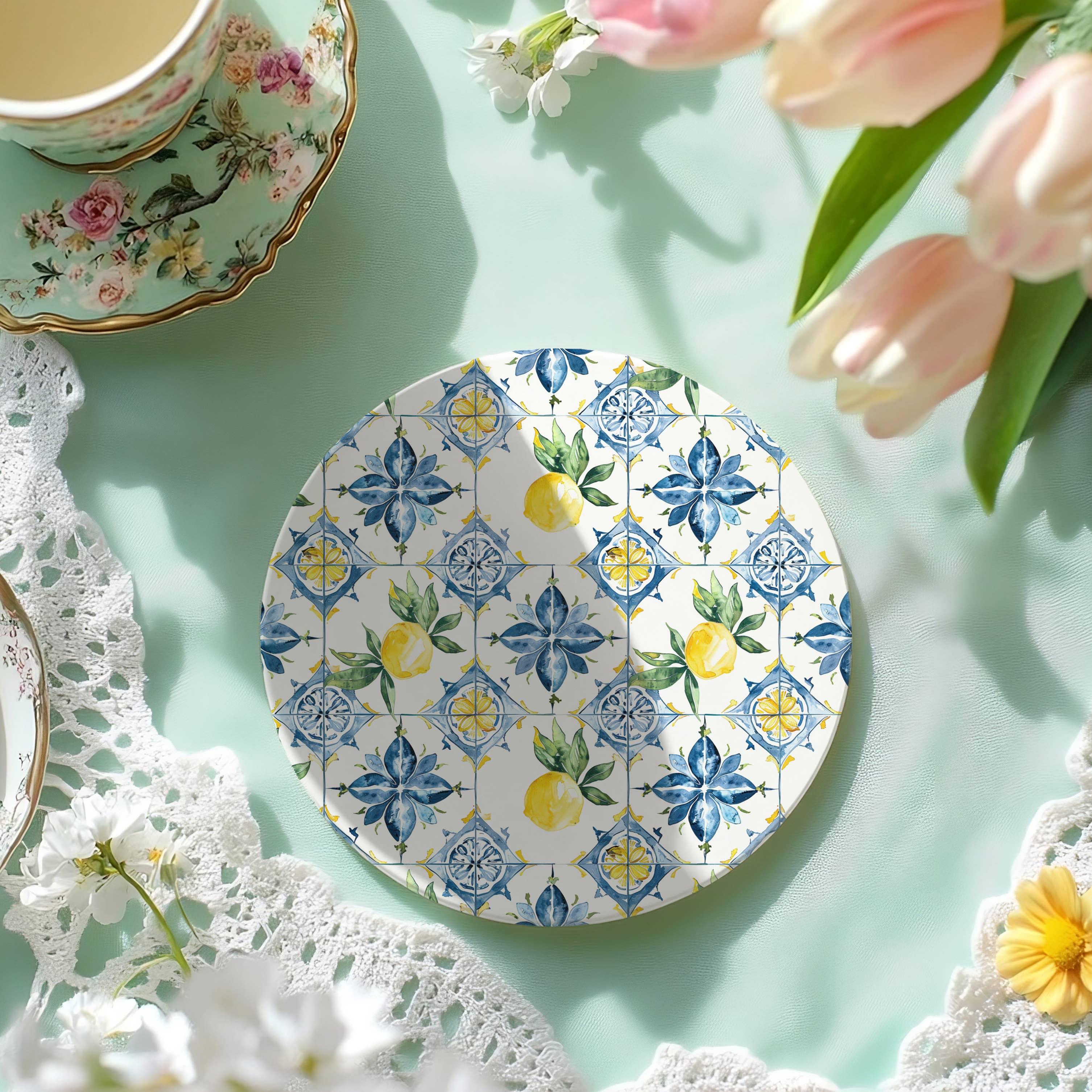 Gia Roma - Wholesale Coasters - Blue and White Chinoiserie Coasters | Elegant Kitchen Decor 56