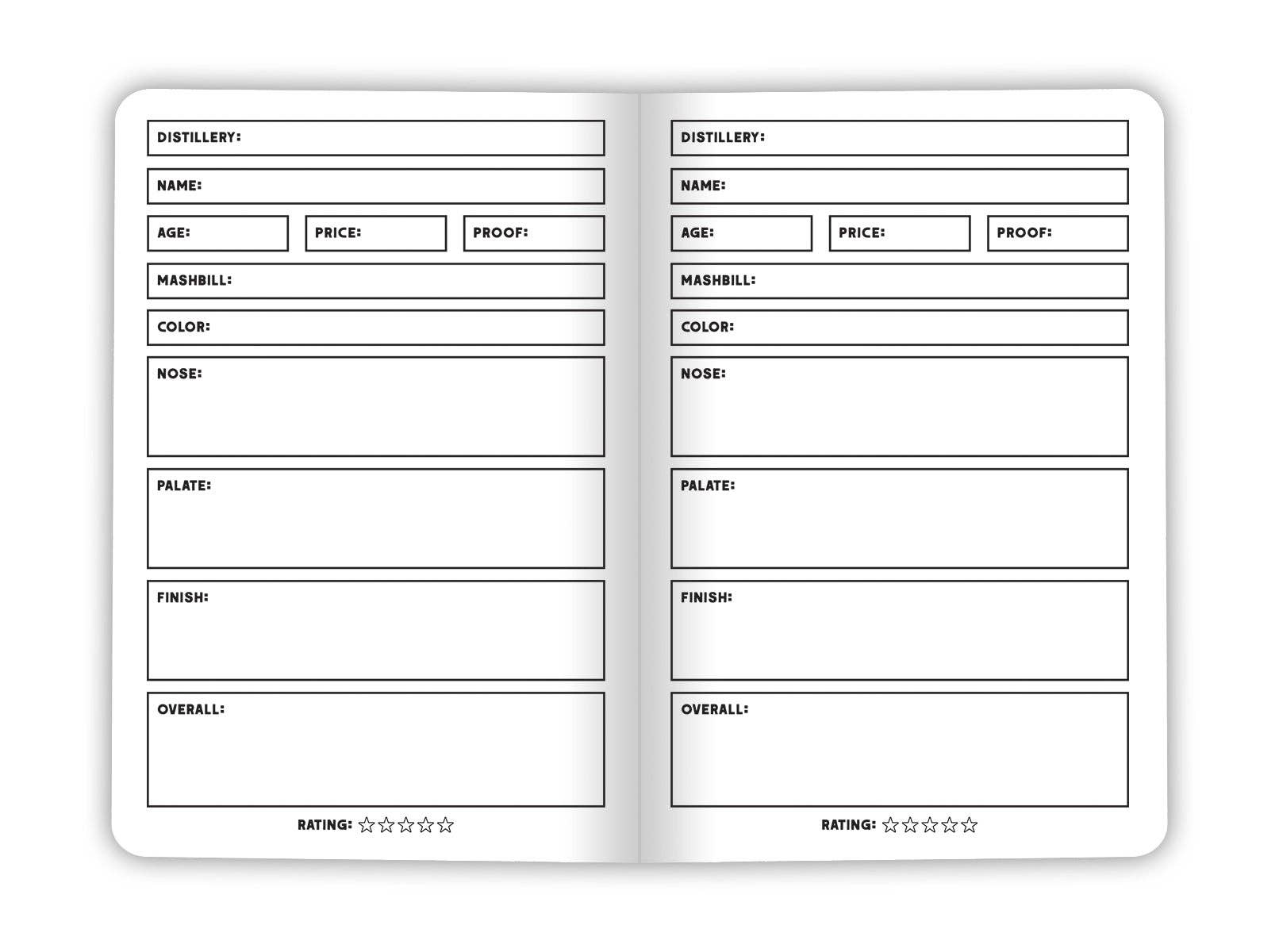 Justin Ryan Books - Vente Cahiers - Carnet de notes Bourbon - Deux livres de 20 pages - Critique de dégustation de Bourbon3