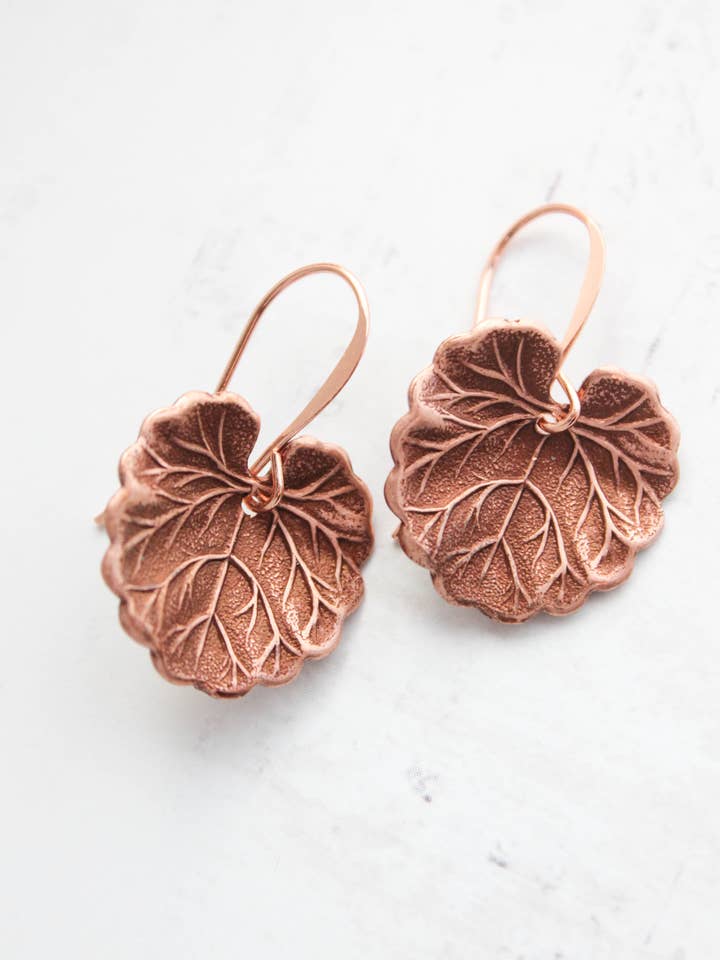 Lily Pad Earrings | Copper Earrings | Copper Jewelry for wholesale by A Pocket of Posies