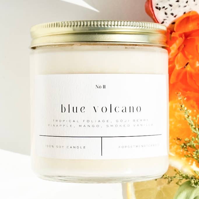 Bougie en verre Blue Volcano 9 oz - Vendue par lot de 6 pour la vente par Forget Me Not Candle